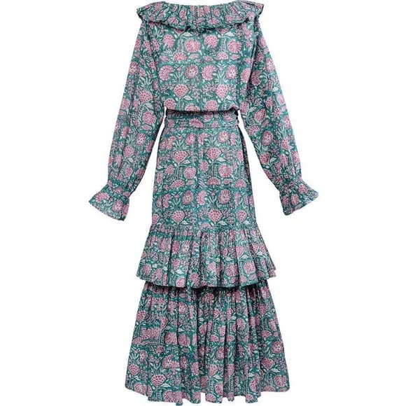 Floral Maxi Dress with Ruffle Details - Picture 3 of 11